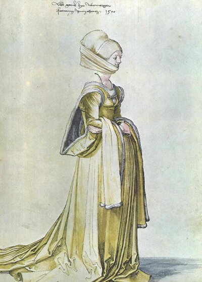 Una mujer de Núremberg con vestido de baile de Albrecht Dürer
